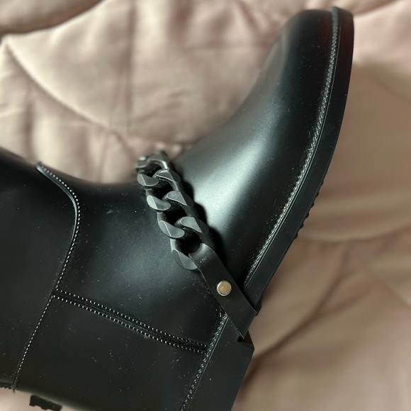 Givenchy Black Rubber Eva Chain Boots Size 8.5 - Picture 9 of 11